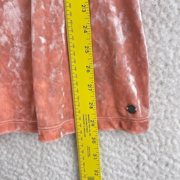 Roxy Peach Crushed Velvet Dress Youth Girls Short Flutter Sleeves Size Large - Picture 8 of 16